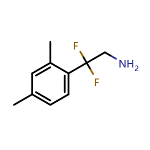 Chemical structure of 2-(2,4-Dimethylphenyl)-2,2-difluoroethan-1-amine , CAS 1548494-23-0, AChemBlock AD288623