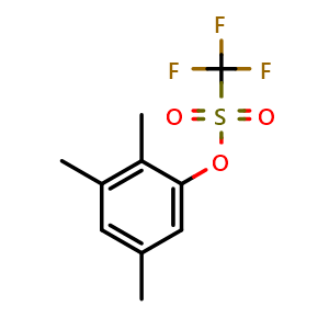 Chemical structure of 2,3,5-Trimethylphenyl 1,1,1-trifluoromethanesulfonate , CAS 209684-76-4, AChemBlock AD288625