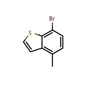 Chemical structure of 7-Bromo-4-methylbenzo[b]thiophene , CAS 1388048-42-7, AChemBlock AD288630