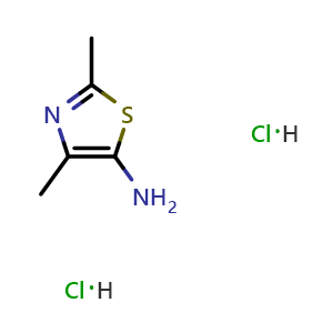 Chemical structure of 2,4-Dimethylthiazol-5-amine dihydrochloride , CAS 2126178-37-6, AChemBlock AD288650