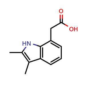 Chemical structure of 2-(2,3-Dimethyl-1H-indol-7-yl)acetic acid , CAS 933685-37-1, AChemBlock AD288654