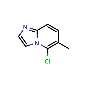 Chemical structure of 5-Chloro-6-methylimidazo[1,2-a]pyridine , CAS 442129-34-2, AChemBlock AD288658
