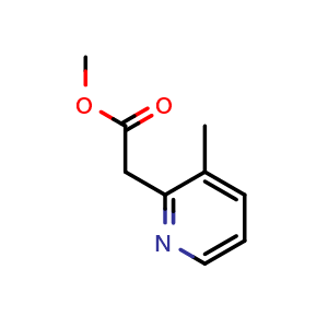 Chemical structure of Methyl 2-(3-methylpyridin-2-yl)acetate , CAS 1092477-78-5, AChemBlock AD288662