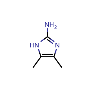 Chemical structure of 4,5-Dimethyl-1H-imidazol-2-amine , CAS 13805-21-5, AChemBlock AD288664