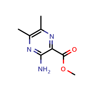 Chemical structure of methyl 3-amino-5,6-dimethylpyrazine-2-carboxylate , CAS 6294-72-0, AChemBlock AD288665