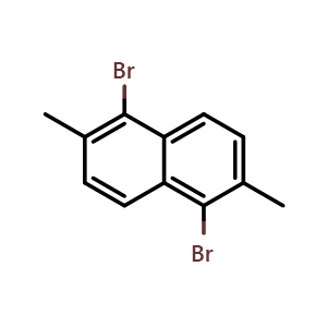 Chemical structure of 1,5-Dibromo-2,6-dimethylnaphthalene , CAS 20027-95-6, AChemBlock AD288667
