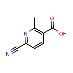 Chemical structure of 6-Cyano-2-methylnicotinic acid , CAS 1806297-98-2, AChemBlock AD288676