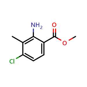 Chemical structure of Methyl 2-amino-4-chloro-3-methylbenzoate , CAS 98968-67-3, AChemBlock AD288680