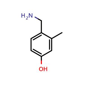 Chemical structure of 4-(aminomethyl)-3-methylphenol , CAS 1243347-65-0, AChemBlock AD288687