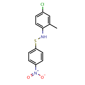 Chemical structure of N-(4-Chloro-2-methylphenyl)-S-(4-nitrophenyl)thiohydroxylamine , CAS 306289-15-6, AChemBlock AD288691