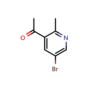 Chemical structure of 1-(5-Bromo-2-methylpyridin-3-yl)ethanone , CAS 1256823-89-8, AChemBlock AD288705