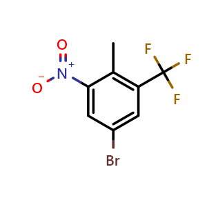 Chemical structure of 5-Bromo-2-methyl-1-nitro-3-(trifluoromethyl)benzene , CAS 1698027-94-9, AChemBlock AD288710