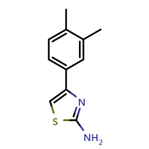Chemical structure of 4-(3,4-dimethylphenyl)-1,3-thiazol-2-amine , CAS 104296-00-6, AChemBlock AD288717