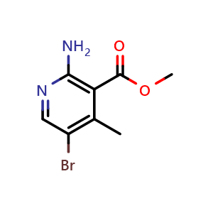Chemical structure of Methyl 2-Amino-5-bromo-4-methylnicotinate , CAS 1823895-39-1, AChemBlock AD288731