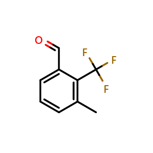 Chemical structure of 3-methyl-2-(trifluoromethyl)benzaldehyde , CAS 1261874-94-5, AChemBlock AD288736