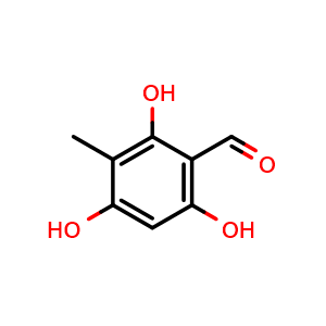 Chemical structure of 2,4,6-Trihydroxy-3-methylbenzaldehyde , CAS 55743-13-0, AChemBlock AD288745
