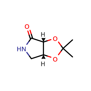 Chemical structure of (3aR,6aR)-2,2-Dimethyltetrahydro-4H-[1,3]dioxolo[4,5-c]pyrrol-4-one , CAS 18908-38-8, AChemBlock AD288755