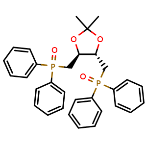 Chemical structure of [[(4S,5S)-5-[(Diphenylphosphinyl)methyl]-2,2-dimethyl-1,3-dioxolan-4-yl]methyl]diphenylphosphine oxide , CAS 187989-59-9, AChemBlock AD288756