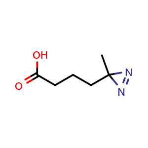 Chemical structure of 4-(3-Methyl-3H-diazirin-3-yl)butanoic acid , CAS 16297-97-5, AChemBlock AD288757