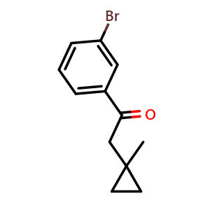 Chemical structure of 1-(3-Bromophenyl)-2-(1-methylcyclopropyl)ethan-1-one , CAS 2013481-02-0, AChemBlock AD288768