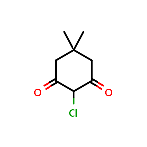 Chemical structure of 2-Chloro-5,5-dimethylcyclohexane-1,3-dione , CAS 7298-89-7, AChemBlock AD288770