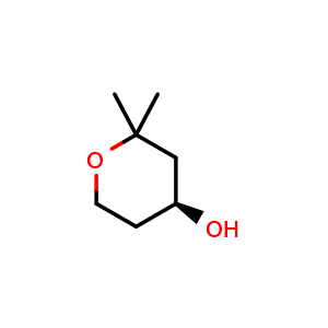 Chemical structure of (S)-2,2-Dimethyltetrahydro-2H-pyran-4-ol , CAS 1821794-32-4, AChemBlock AD288775