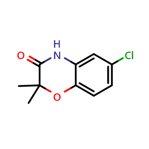 Chemical structure of 6-Chloro-2,2-dimethyl-2H-benzo[b][1,4]oxazin-3(4H)-one , CAS 124188-37-0, AChemBlock AD288782