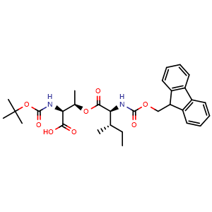 Chemical structure of Boc-Thr(Fmoc-Ile)-OH , CAS 944283-27-6, AChemBlock AD288785