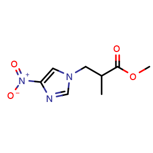 Chemical structure of Methyl α-methyl-4-nitro-1H-imidazole-1-propanoate , CAS 925417-10-3, AChemBlock AD288790