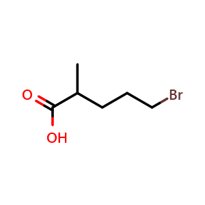 Chemical structure of 5-Bromo-2-methylpentanoic acid , CAS 101257-26-5, AChemBlock AD288794