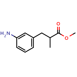 Chemical structure of Methyl 3-(3-aminophenyl)-2-methylpropanoate , CAS 138711-93-0, AChemBlock AD288798