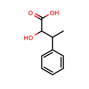 Chemical structure of 2-Hydroxy-3-phenylbutanoic acid , CAS 91061-47-1, AChemBlock AD288803
