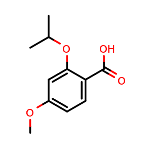 Chemical structure of 2-isopropoxy-4-methoxybenzoic acid , CAS 79128-14-6, AChemBlock AD288808