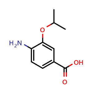 Chemical structure of 4-amino-3-isopropoxybenzoic acid , CAS 1096900-82-1, AChemBlock AD288809