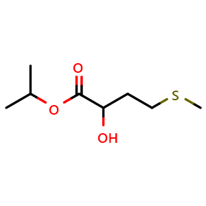 Chemical structure of Isopropyl 2-hydroxy-4-(methylthio)butanoate , CAS 57296-04-5, AChemBlock AD288817