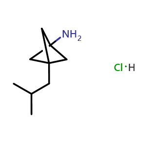 Chemical structure of 3-isobutylbicyclo[1.1.1]pentan-1-amine hydrochloride , CAS 2703775-04-4, AChemBlock AD288833