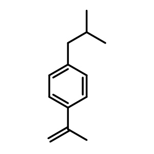 Chemical structure of 1-Isobutyl-4-(prop-1-en-2-yl)benzene , CAS 34352-86-8, AChemBlock AD288834