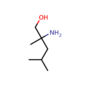 Chemical structure of 2-Amino-2,4-dimethylpentan-1-ol , CAS 13893-55-5, AChemBlock AD288835