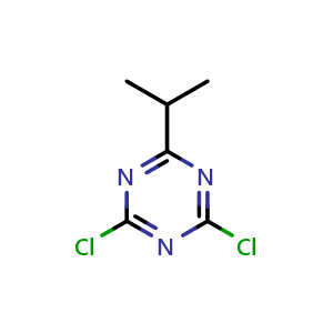Chemical structure of 2,4-Dichloro-6-isopropyl-1,3,5-triazine , CAS 30894-74-7, AChemBlock AD288843