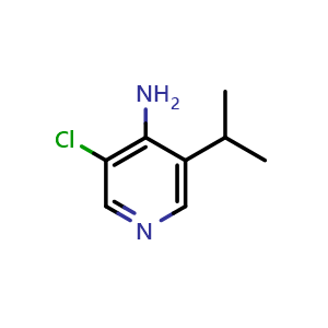 Chemical structure of 3-Chloro-5-(1-methylethyl)-4-pyridinamine , CAS 1784406-53-6, AChemBlock AD288846