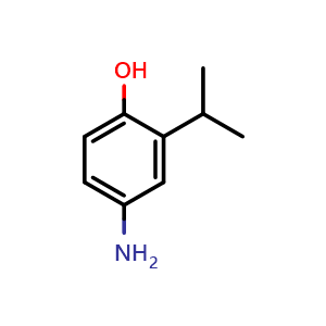 Chemical structure of 4-amino-2-isopropylphenol , CAS 16750-66-6, AChemBlock AD288856