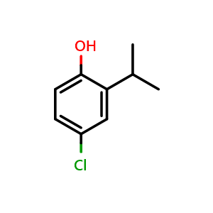 Chemical structure of 4-chloro-2-isopropylphenol , CAS 54461-05-1, AChemBlock AD288857
