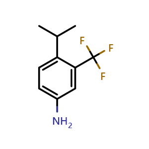 Chemical structure of 4-isopropyl-3-(trifluoromethyl)aniline , CAS 1369792-85-7, AChemBlock AD288858