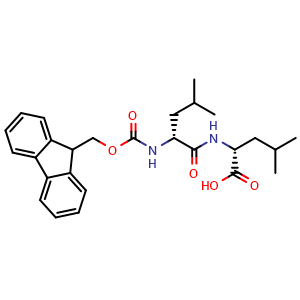 Chemical structure of Fmoc-D-Leu-D-Leu-OH , CAS 2171150-06-2, AChemBlock AD288864