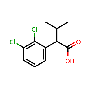 Chemical structure of 2-(2,3-Dichlorophenyl)-3-methylbutanoic acid , CAS 1247394-50-8, AChemBlock AD288866