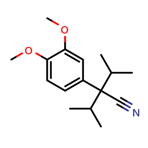 Chemical structure of 2-(3,4-Dimethoxyphenyl)-2-isopropyl-3-methylbutanenitrile , CAS 51698-54-5, AChemBlock AD288867