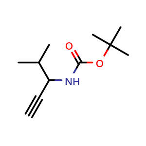 Chemical structure of N-Boc-4-methyl-1-pentyn-3-amine , CAS 950522-76-6, AChemBlock AD288868