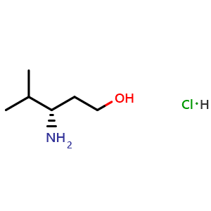 Chemical structure of (S)-3-amino-4-methylpentan-1-ol hydrochloride , CAS 179412-81-8, AChemBlock AD288875