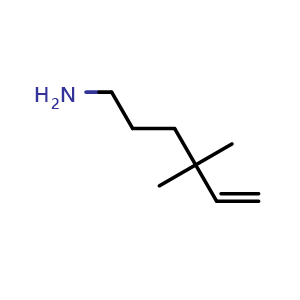 Chemical structure of 4,4-Dimethylhex-5-en-1-amine , CAS 1007122-76-0, AChemBlock AD288883