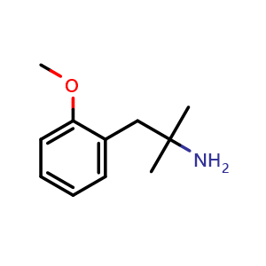 Chemical structure of 1-(2-Methoxyphenyl)-2-methylpropan-2-amine , CAS 343855-95-8, AChemBlock AD288884